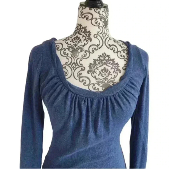 JAC by Jacqueline Conoir Shirt Long Sleeve Blue Scoop Neck Cotton Women's  XS - Picture 6 of 11